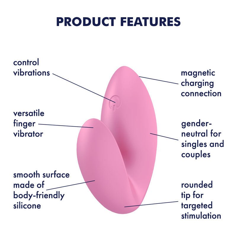 Satisfyer love riot - clitoral stimulator - Pink, Product side view, with specifications  | Flirtybay.com.au
