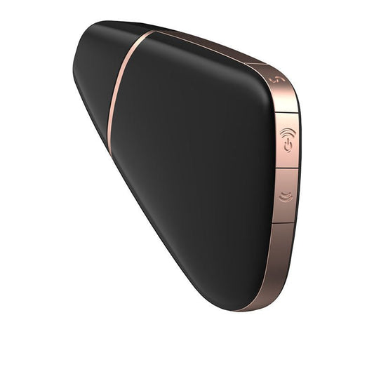 Satisfyer - love triangle - controlled clitoral suction stimulator - Black, Product side two view  | Flirtybay.com.au