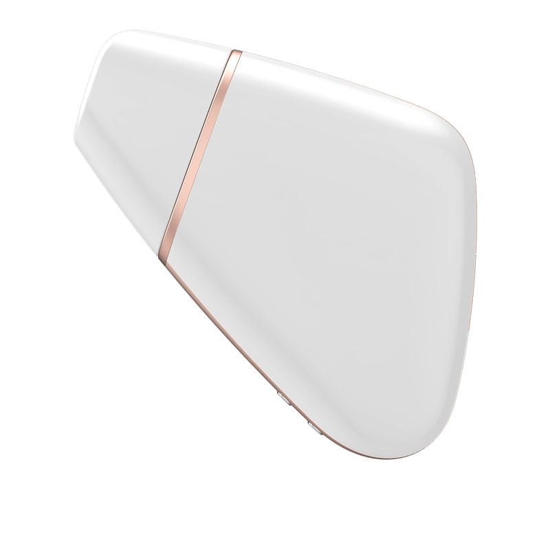 Satisfyer - love triangle - controlled clitoral suction stimulator - white, Product side three view  | Flirtybay.com.au