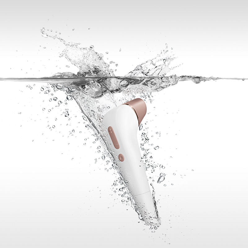 Satisfyer - number 2 - clitoral suction stimulator - Product side view, show waterproof  | Flirtybay.com.au