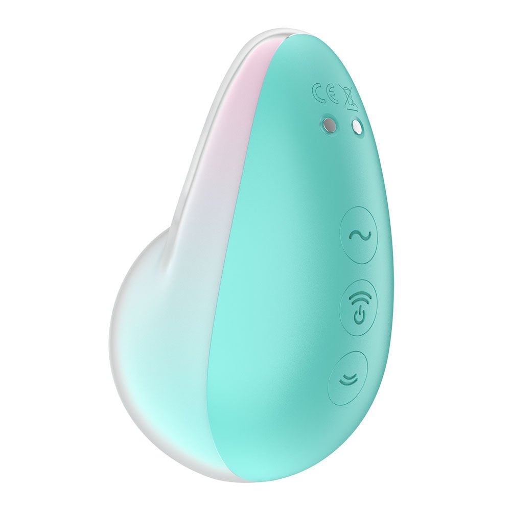 Satisfyer pixie dust - mint - pink - pressure wave vibrator - Product third side view  | Flirtybay.com.au