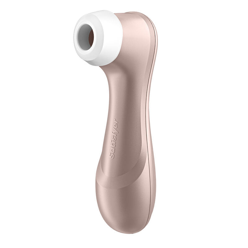 Satisfyer pro 2 - clitoral suction stilulator - gold- Product side view  | Flirtybay.com.au