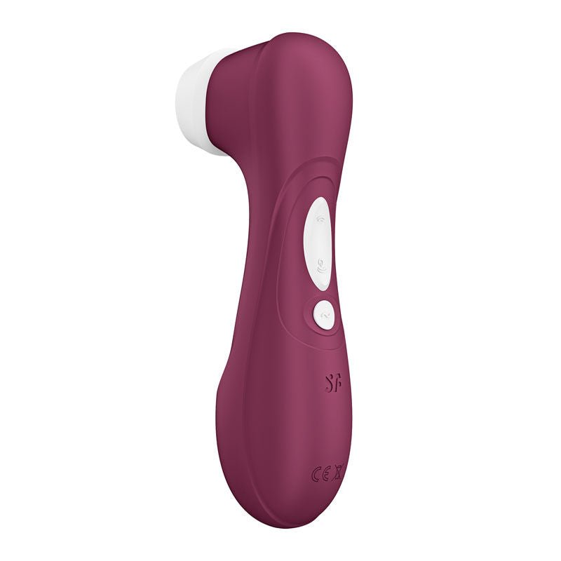Satisfyer pro 2 generation 3 - app controlled clitoral suction stimulator - red, Product side two view  | Flirtybay.com.au