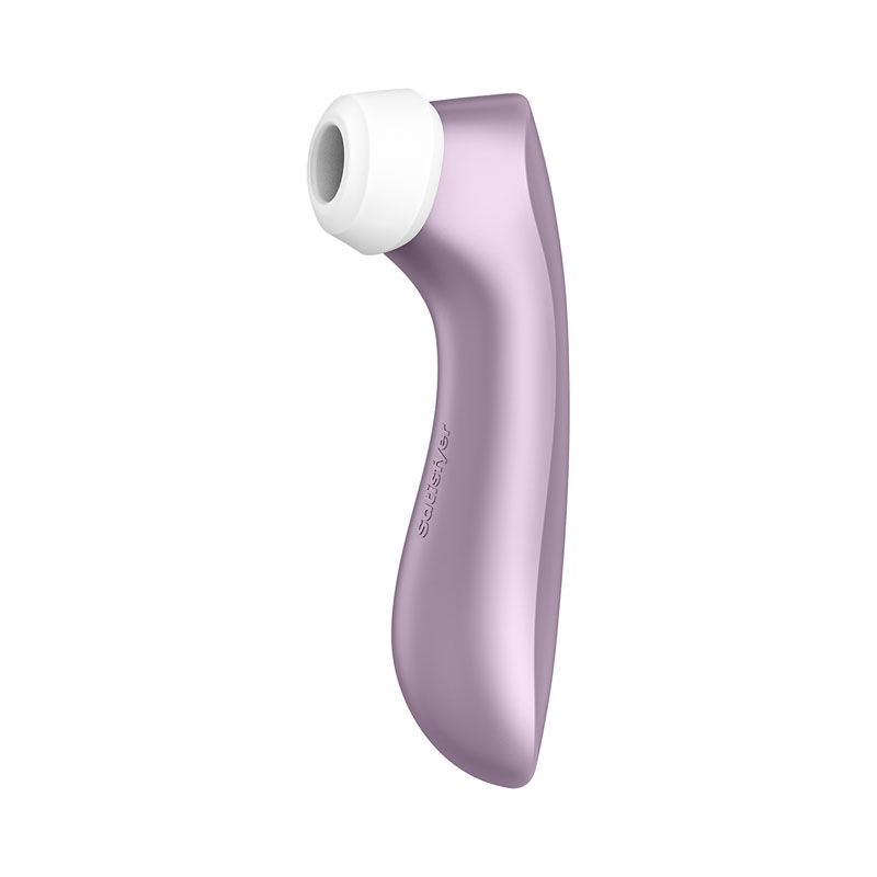 Satisfyer pro 2+ - clitoral suction stimulator - purple, Product side view  | Flirtybay.com.au