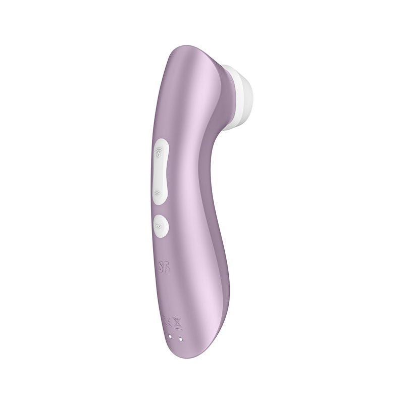Satisfyer pro 2+ - clitoral suction stimulator - purple, Product side four view  | Flirtybay.com.au