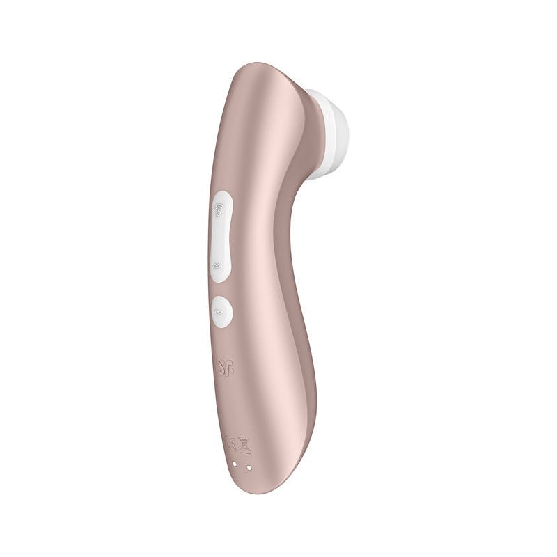 Satisfyer pro 2+ - clitoral suction stimulator - rose-gold, Product side four view  | Flirtybay.com.au
