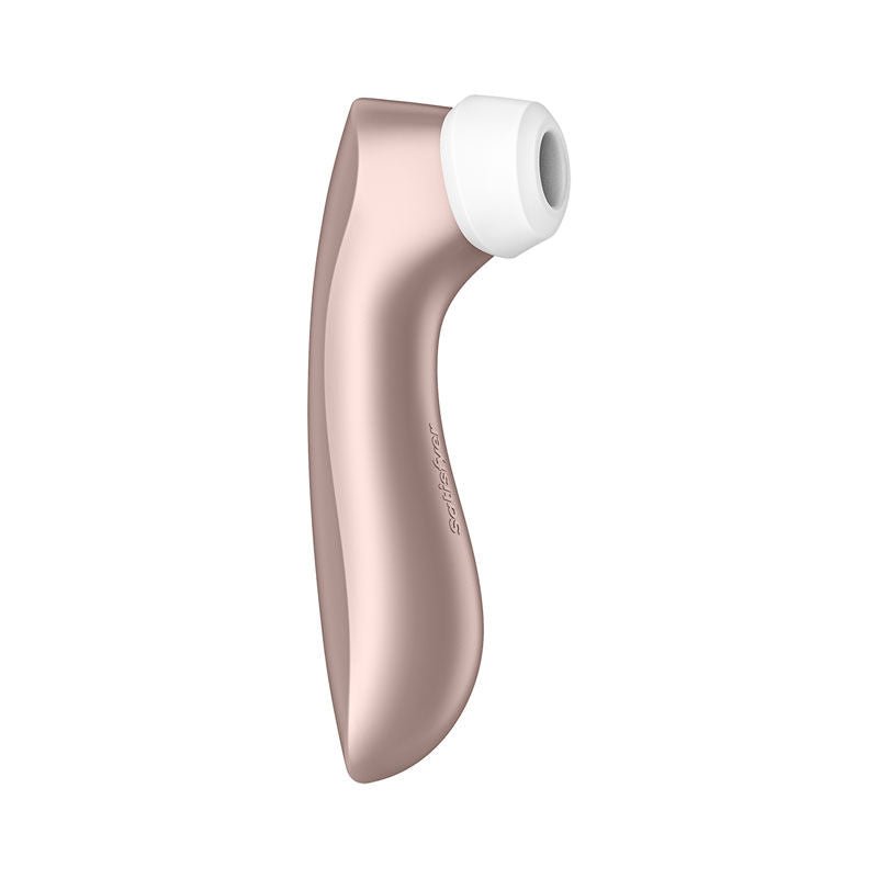 Satisfyer pro 2+ - clitoral suction stimulator - rose-gold, Product side two view  | Flirtybay.com.au