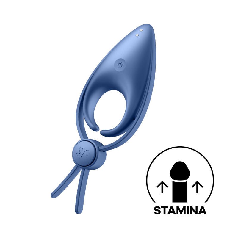 Satisfyer - sniper - cock ring - blue, Product side three view  | Flirtybay.com.au
