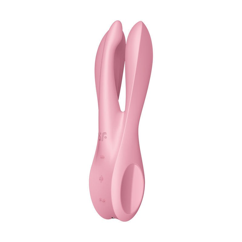 Satisfyer - threesome 1 - clitoral vibrator - Pink, Product side two view  | Flirtybay.com.au