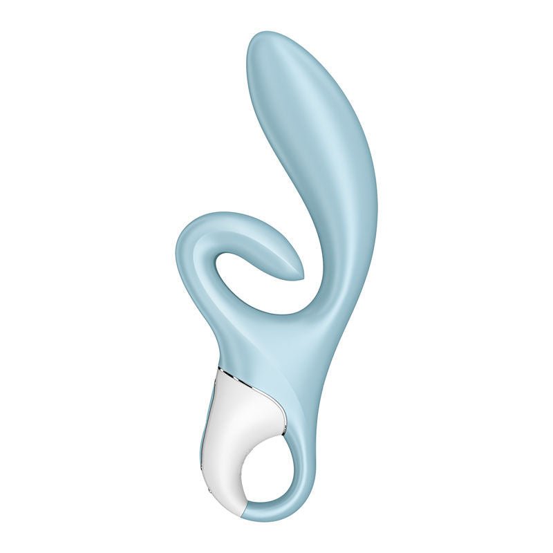 Satisfyer touch me - rabbit vibrator - Blue, Product side three view  | Flirtybay.com.au