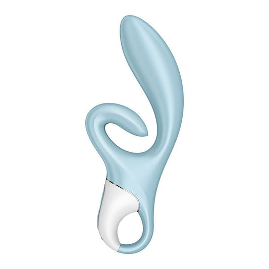 Satisfyer touch me - rabbit vibrator - Blue, Product side three view  | Flirtybay.com.au