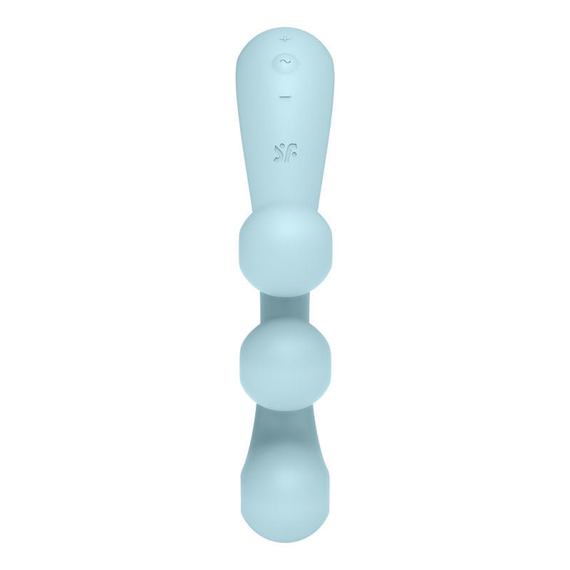 Satisfyer tri ball 1 - multi vibrator - blue, Product side view  | Flirtybay.com.au