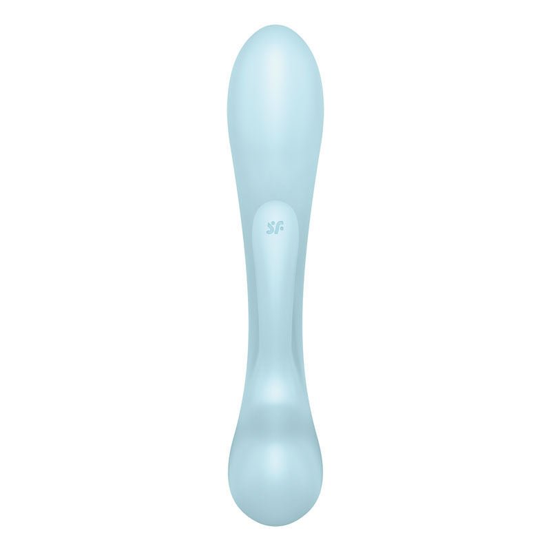 Satisfyer - triple oh - rabbit vibrator - Blue, Product front view  | Flirtybay.com.au