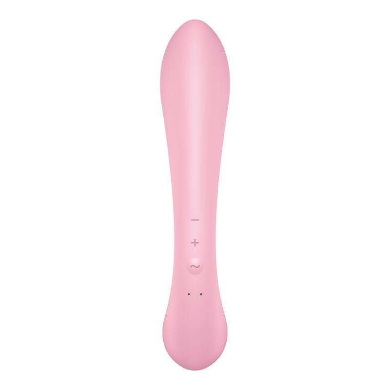 Satisfyer - triple oh - rabbit vibrator - Pink, Product back view  | Flirtybay.com.au