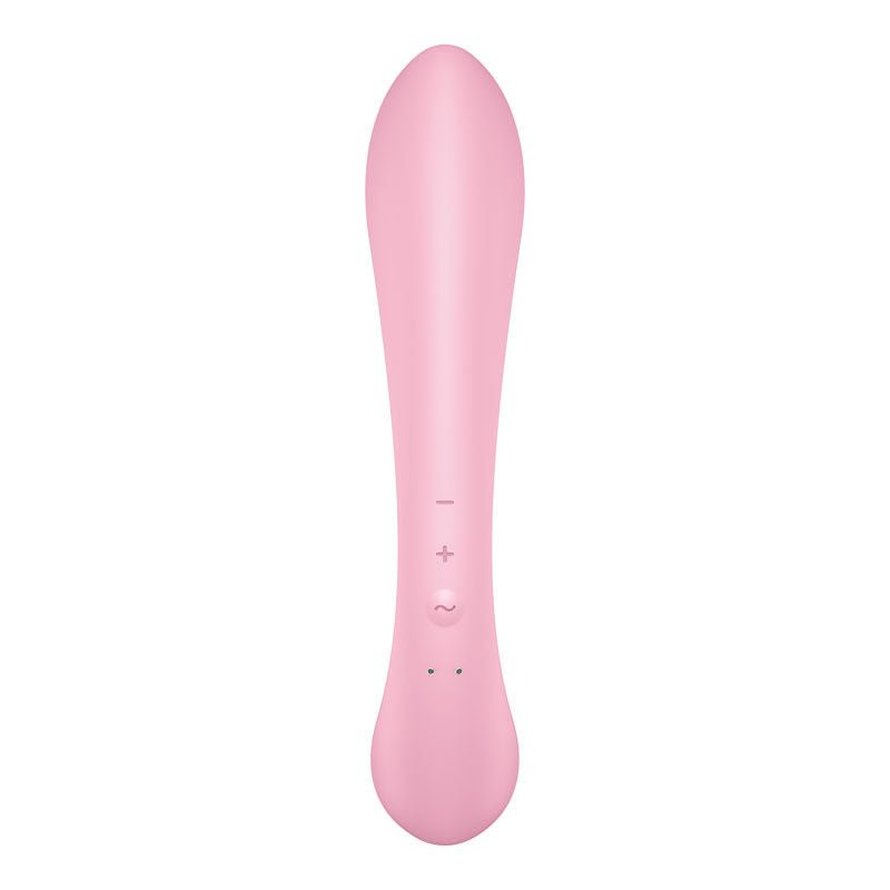 Satisfyer - triple oh - rabbit vibrator - Pink, Product back view  | Flirtybay.com.au
