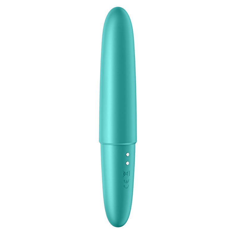 Satisfyer - ultra power bullet 6 clitoral vibrator - Turquoise, Product side two view  | Flirtybay.com.au