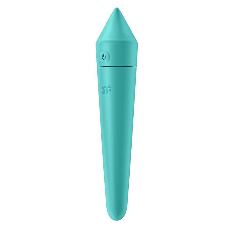 Satisfyer - ultra power bullet 8 -  app controlled clitoral vibrator - Turquoise, Product side two view  | Flirtybay.com.au