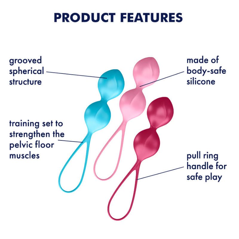 Satisfyer - v balls - kegels - Product front view  | Flirtybay.com.au