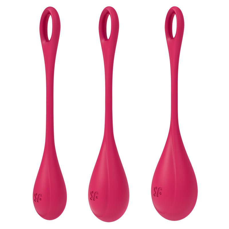 Satisfyer - yoni 1 - kegel balls - red, Product front view  | Flirtybay.com.au