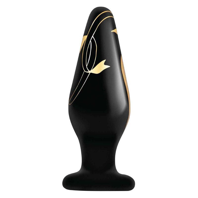 Secret kisses -  4.5'' handblown wide glass butt plug - Product front view  | Flirtybay.com.au