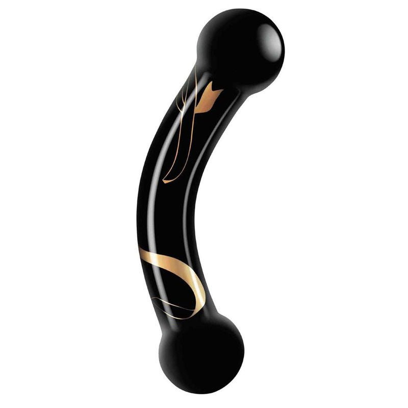 Secret kisses 5.5'' - glass handblown double ended dildo - Product side view  | Flirtybay.com.au