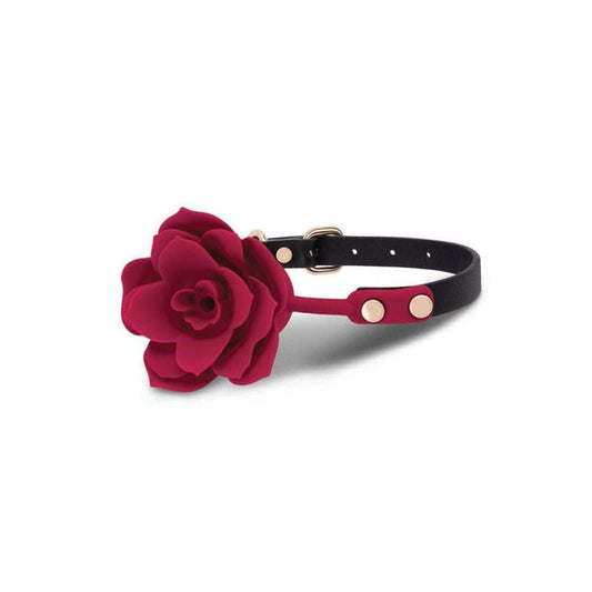 Secret kisses - rosegasm bloom - bondage silicone gag - Product front view  | Flirtybay.com.au