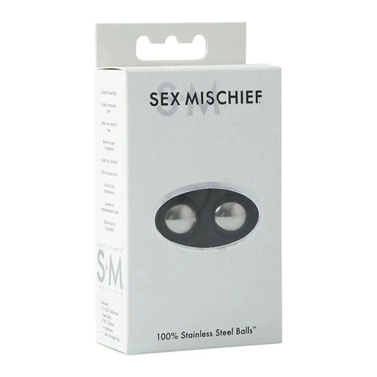 Sex & mischief 100% stainless steel balls - nipple clamps -  box side view | Flirtybay.com.au