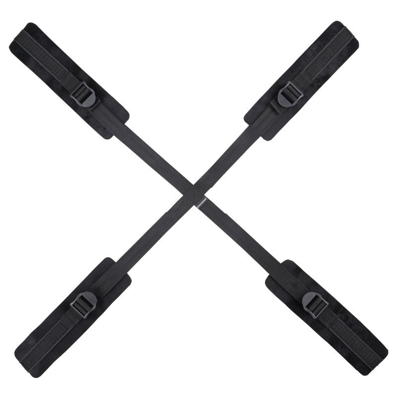 Sex & mischief - bedroom bondage - hog tie - Product front view, focus on handcuffs  | Flirtybay.com.au