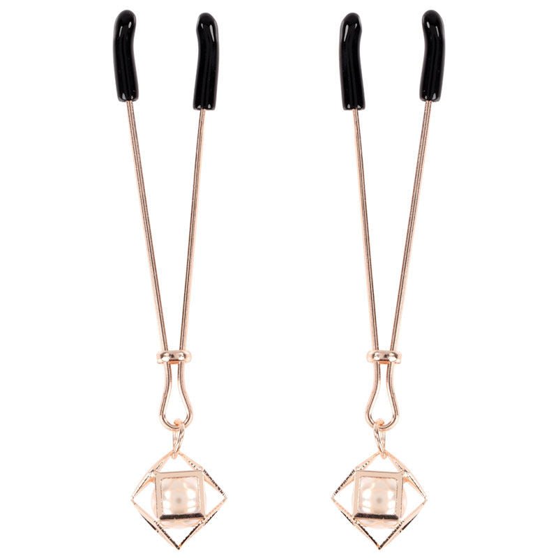 Sex & mischief - brat pearl nipple clips - Product front view  | Flirtybay.com.au