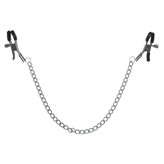 Sex & mischief - chained nipple clamps - Product top view  | Flirtybay.com.au