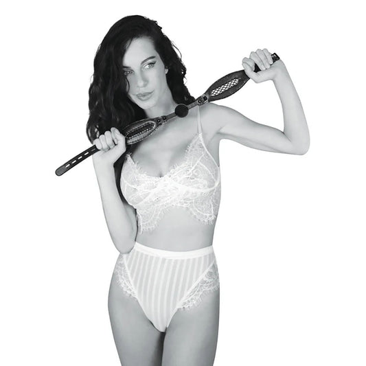 Sex & mischief - fishnet ball gag - Product front view  | Flirtybay.com.au