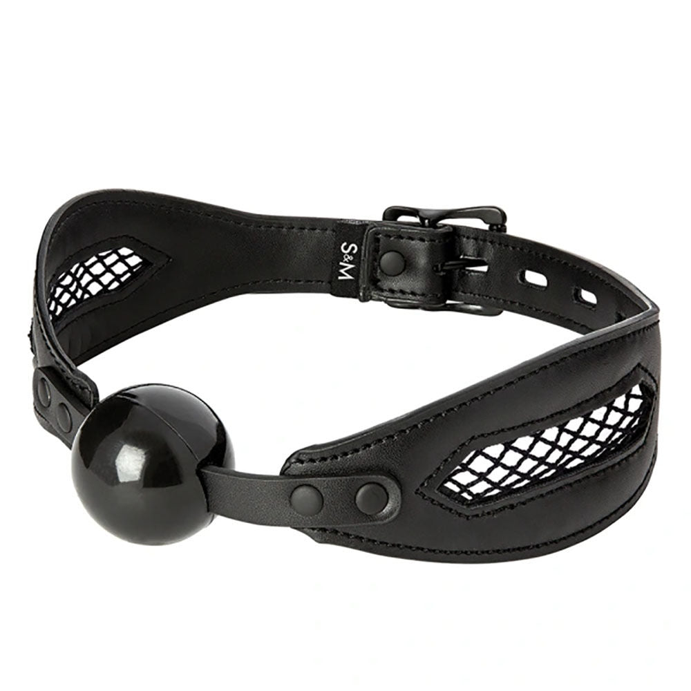 Sex & mischief - fishnet ball gag - Product side view  | Flirtybay.com.au