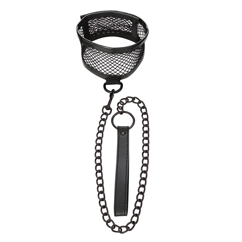 Sex & mischief - fishnet collar and leash - Product front view | Flirty Bay Adult Store and Sex Tools in Perth Australia