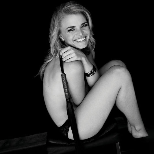 Sex & mischief - mahogany flogger - Product side view  | Flirtybay.com.au