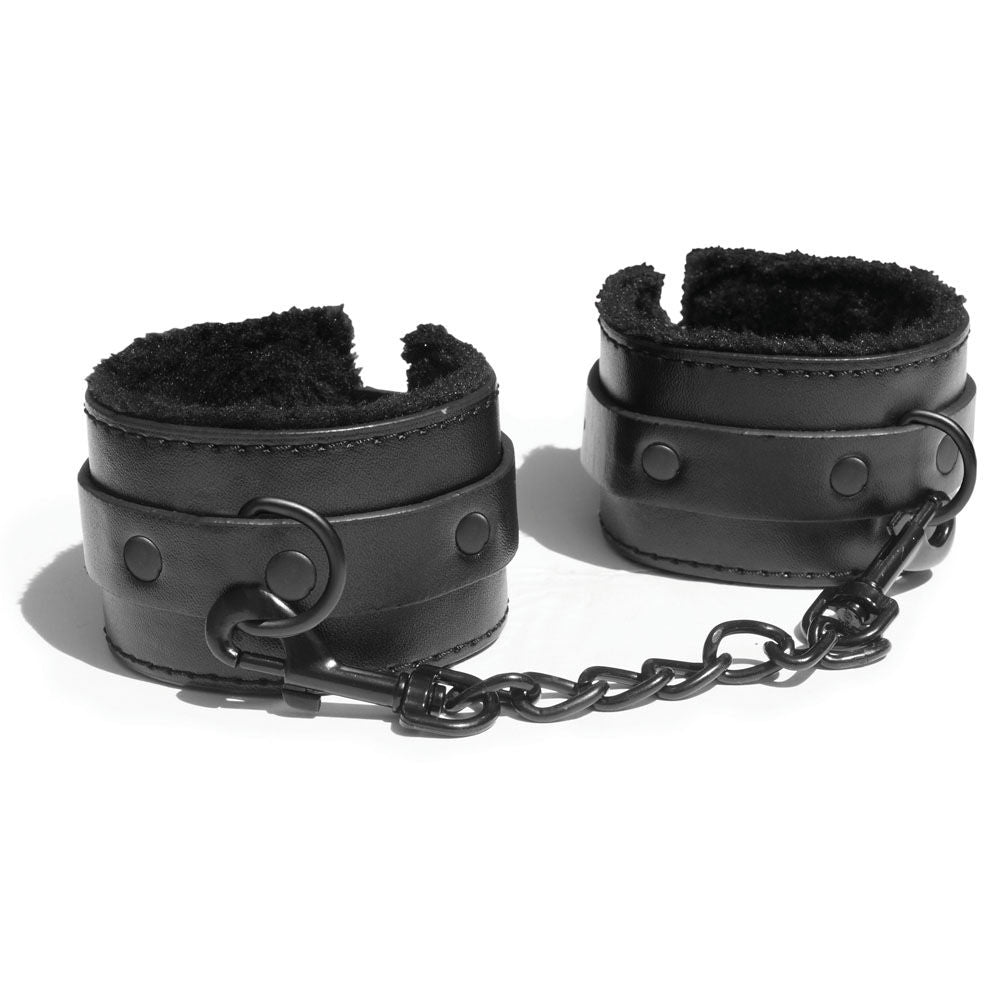 Sex & mischief - shadow fur handcuffs - Product front view  | Flirtybay.com.au
