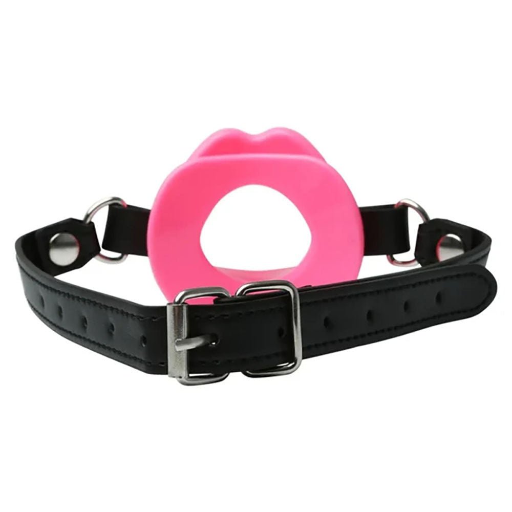 Sex & mischief - silicone lips mouth gag - Pink, Product back view  | Flirtybay.com.au