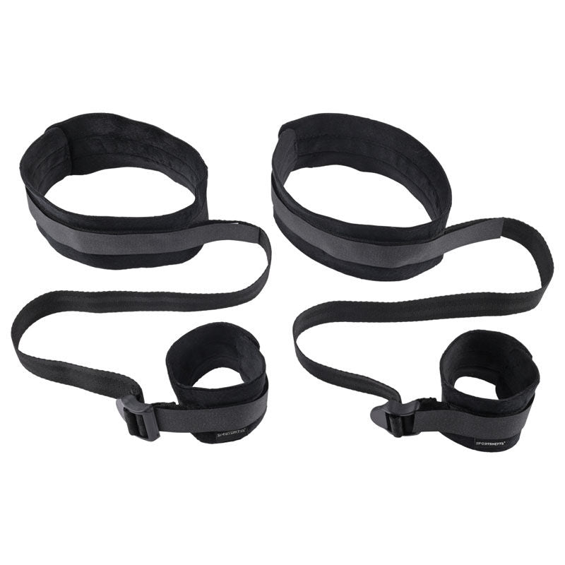 Sex & mischief - thigh & wrist cuffs - Product front view  | Flirtybay.com.au