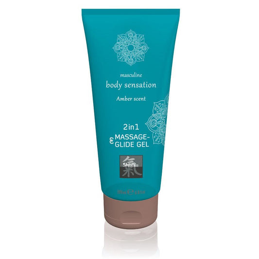 Shiatsu - 2in1 massage & glide gel - amber, Product front view  | Flirtybay.com.au