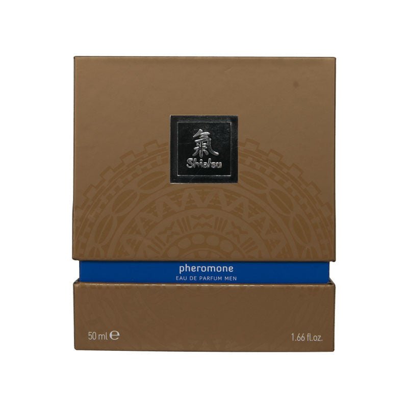 Shiatsu  - pheromone eau de parfum men - dark -  box front view | Flirtybay.com.au