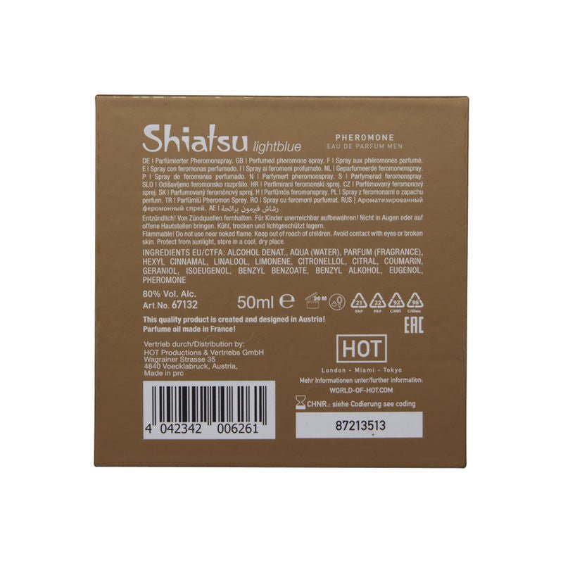 Shiatsu - pheromone eau de parfum men - light -  box top view | Flirtybay.com.au