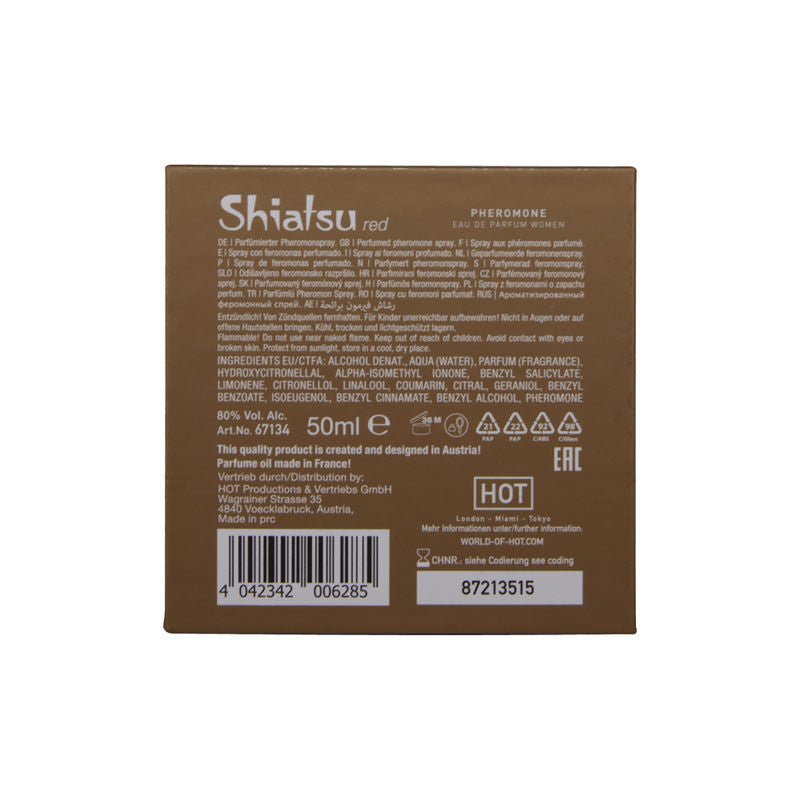 Shiatsu - pheromone eau de parfum - women -  box bottom view | Flirtybay.com.au
