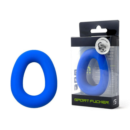 Sport fucker - hero cock ring - blue, Product front view and box front view | Flirtybay.com.au