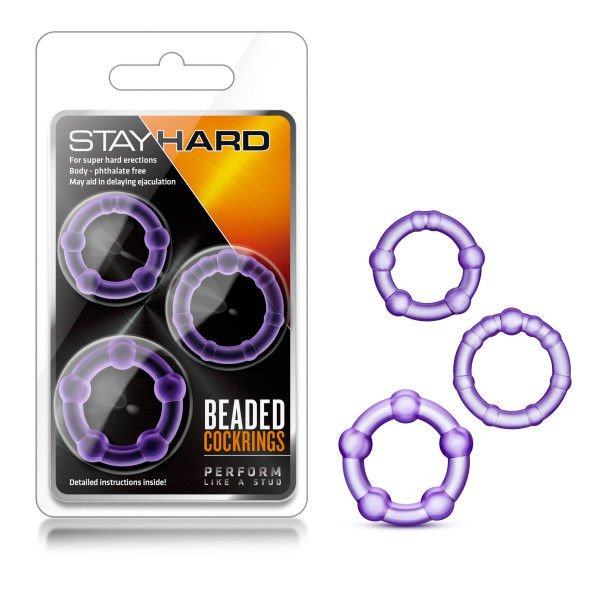 Stay hard - beaded cock rings - Product front view and box front view | Flirtybay.com.au