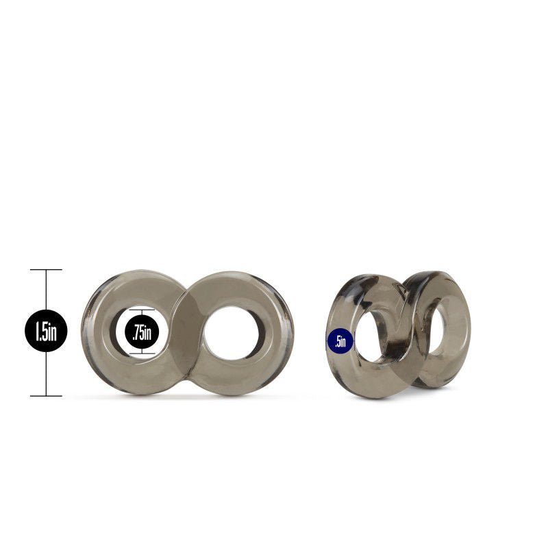 Stay hard - cock ring and ball strap - Product front view, with sizes  | Flirtybay.com.au