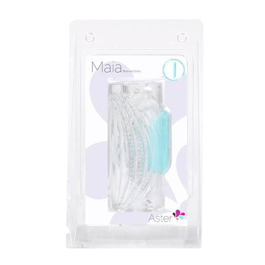 Packaged Maia Aster - Stroker - Male Masturbator with the sex toy visible inside, on a clean white background | Flirty Bay Adult Store Perth