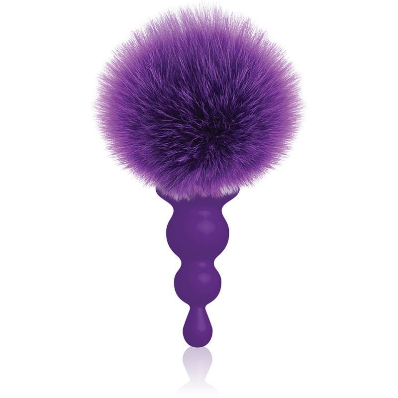 The 9's cottontails, beaded butt plug - purple, Product front view  | Flirtybay.com.au