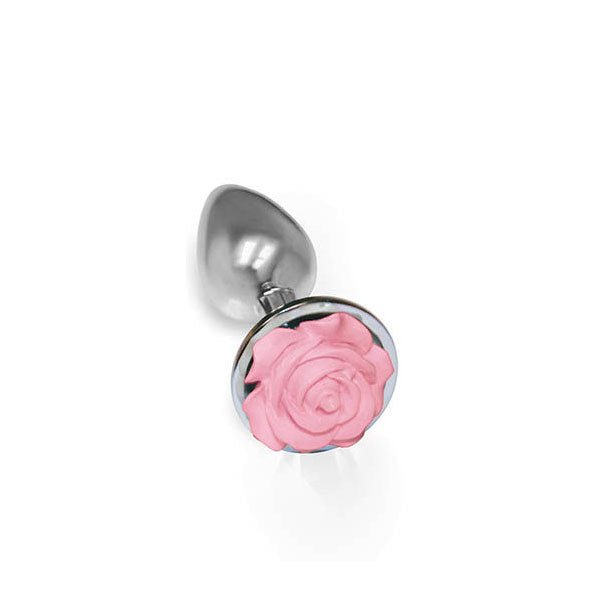 The 9's - the silver starter - pink butt plug - Product side view  | Flirtybay.com.au