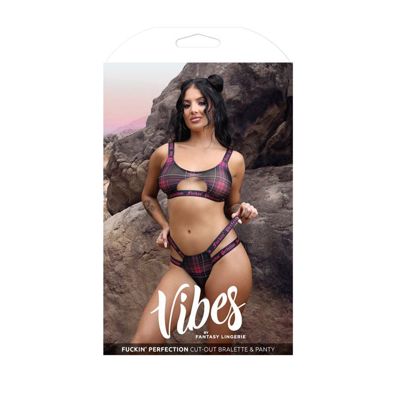 Vibes fuckin' perfection - cut-out bralette & panty -  box front view | Flirtybay.com.au