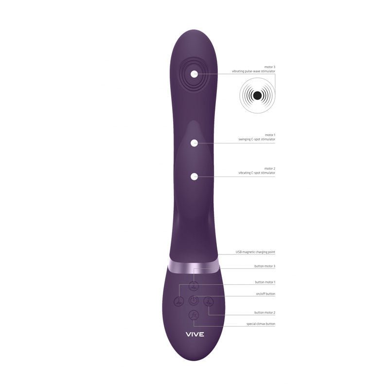 Vive - aimi - 3x motor swinging rabbit vibrator - Product top view  | Flirtybay.com.au