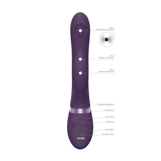 Vive - aimi - 3x motor swinging rabbit vibrator - Product top view  | Flirtybay.com.au